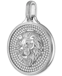 Esquire Men's Jewelry Cubic Zirconia Lion Pendant in Sterling Silver, Created for Macy's