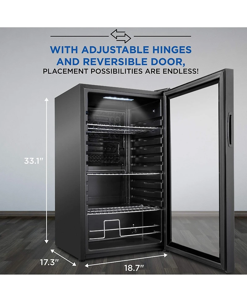 Ivation 126 Can Small Refrigerator and Mini Bar Beverage Cooler, Black