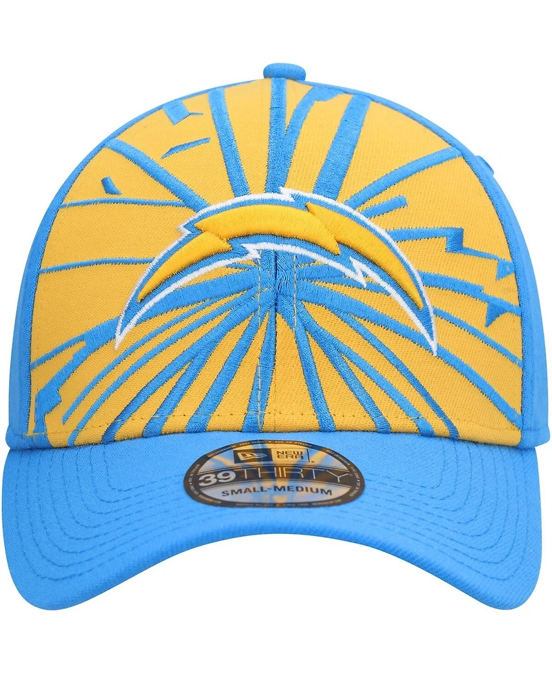 Men's New Era Gold, Powder Blue Los Angeles Chargers Shattered 39THIRTY Flex Hat