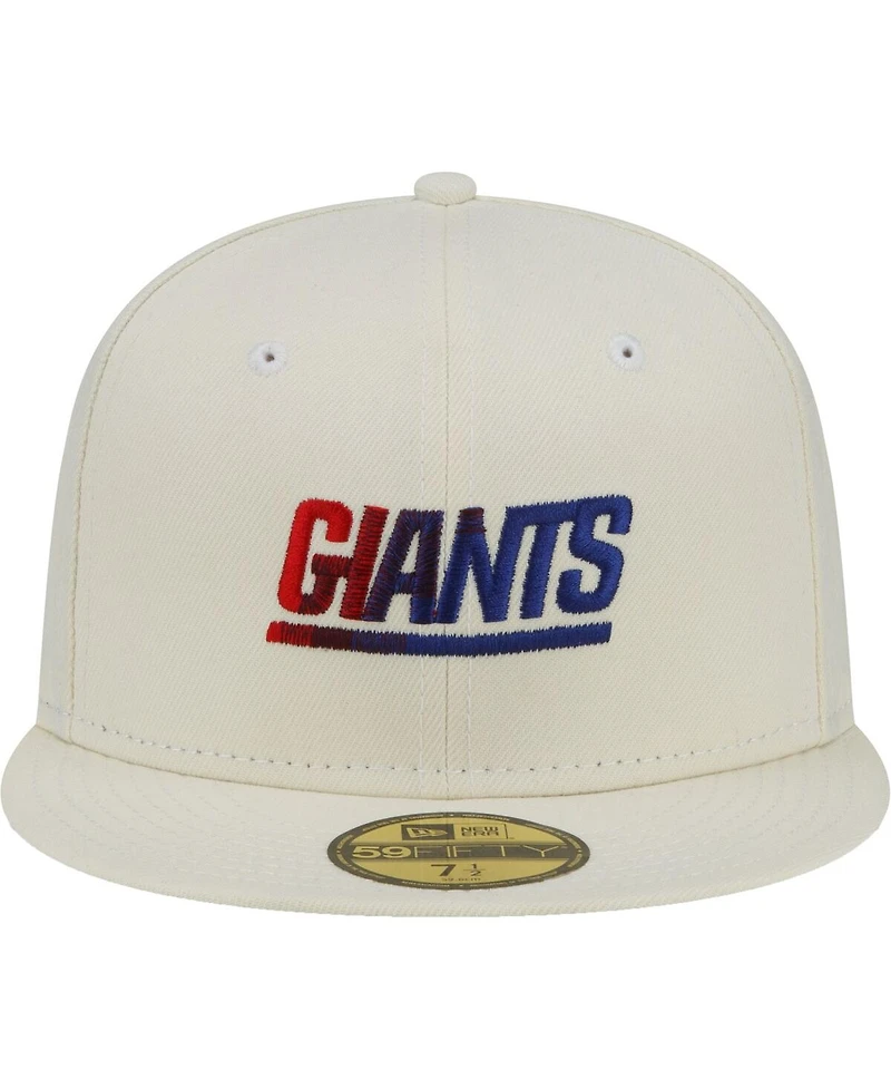 Men's New Era Cream York Giants Chrome Dim 59FIFTY Fitted Hat
