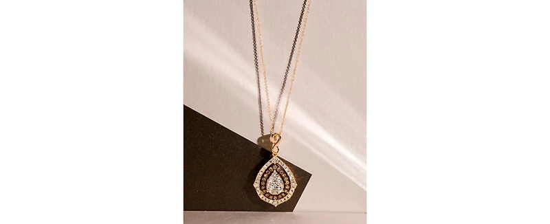 Le Vian Nude Diamonds & Chocolate Diamonds Fancy 18" Pendant Necklace (1-5/8 ct. t.w.) in 14k Rose, Yellow or White Gold