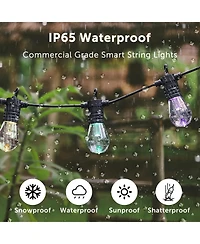 Eco4life Smart Outdoor Patio Lights – 48FT string length , 15 Smart Rgb Led bulbs.