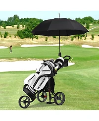 Folding 3 Wheels Golf Push Cart W/Seat Scoreboard Adjustable Handle