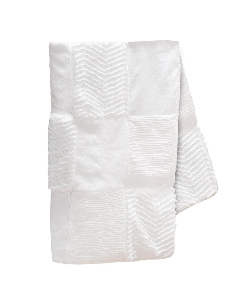 Lambs & Ivy Baby Signature White Luxury Textured Patchwork Crib/Toddler Quilt
