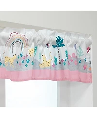 Bedtime Originals Rainbow Jungle Elephant/Leopard Window Valance - Pink/Gray