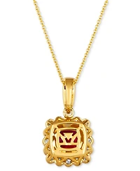 Le Vian Pomegranate Garnet (2-3/4 ct. t.w.) & Diamond (3/8 ct. t.w.) Halo Pendant Necklace in 14k Gold, 18" + 2" extender