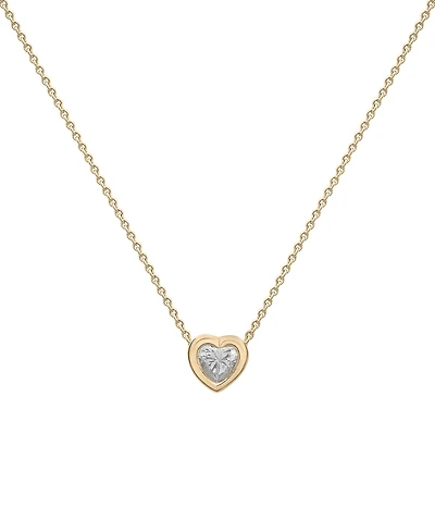 Diamond Heart Pendant Necklace (1/4 ct. t.w.) in 14k Gold, 16" + 2" extender
