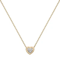 Diamond Heart Pendant Necklace (1/4 ct. t.w.) in 14k Gold, 16" + 2" extender