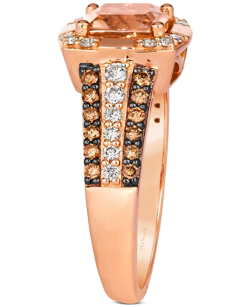 Le Vian Peach Morganite (1-1/4 ct. t.w.) & Diamond (1/2 ct. t.w.) Ring in 14k Rose Gold