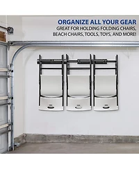 Raxgo Chair Storage Rack, Mounted Folding Chair Rack and Hanger System