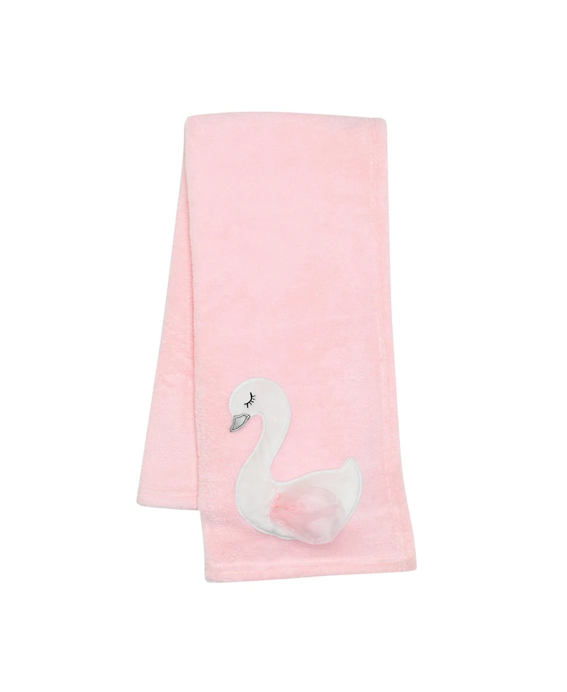 Bedtime Originals Blossom Pink/White Swan Coral Fleece Baby Blanket
