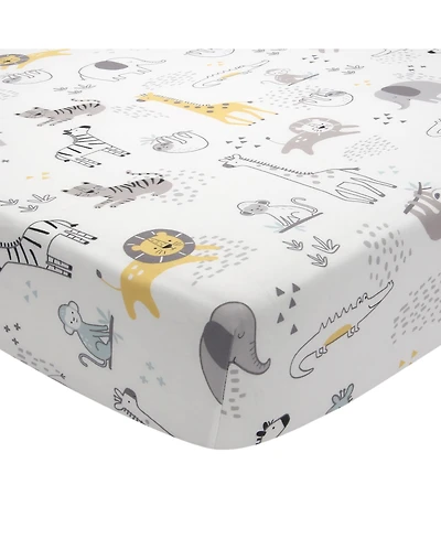 Lambs & Ivy Baby Animal Jungle Soft 100% Cotton Jersey Fitted Crib Sheet