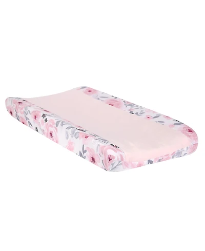 Bedtime Originals Blossom Watercolor Floral Changing Pad Cover - Pink/Gray