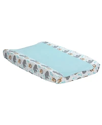 Bedtime Originals Jungle Fun Blue Coral Fleece Changing Pad Cover - Elephant/Lion