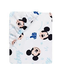 Lambs & Ivy Disney Baby Forever Mickey Mouse White Fitted Crib Sheet