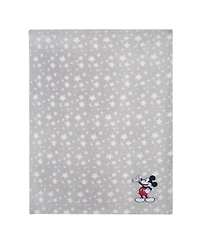 Lambs & Ivy Disney Baby Mickey Mouse Stars Gray Soft Fleece Baby Blanket