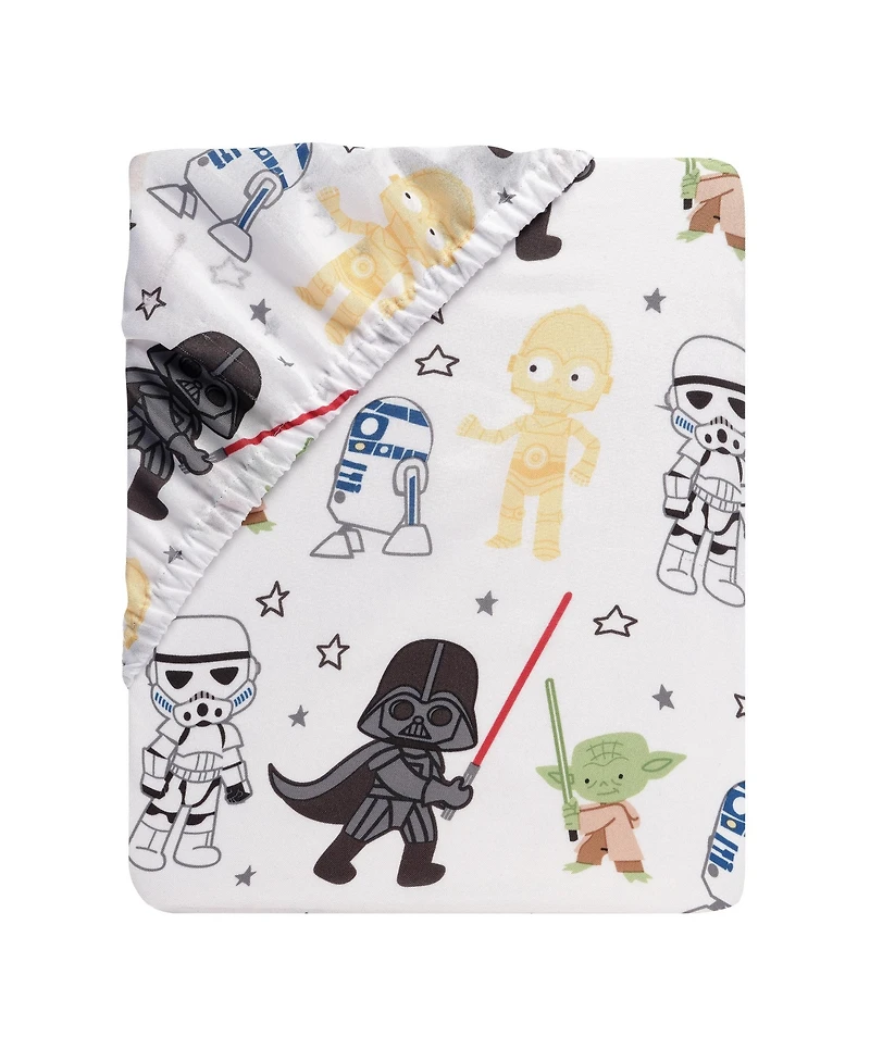 Lambs & Ivy Star Wars Classic Fitted Crib/Toddler Sheet - Yoda/Darth Vader