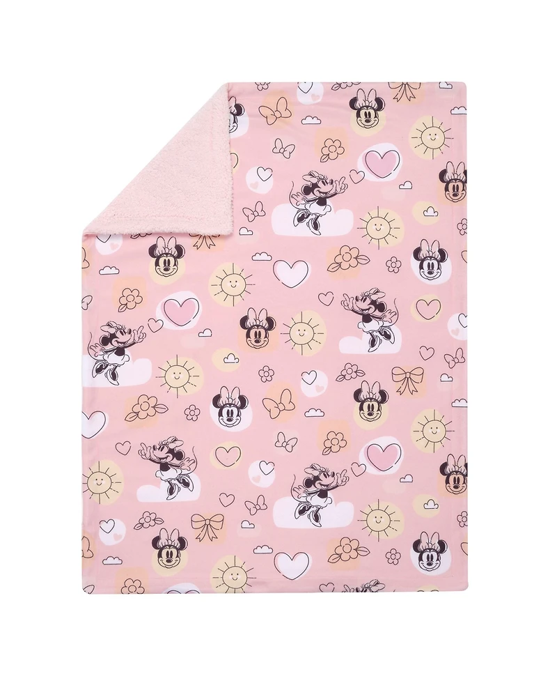 Lambs & Ivy Disney Baby Sweetheart Minnie Mouse Pink Soft Fleece Baby Blanket