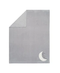 Lambs & Ivy Goodnight Moon Gray Appliqued and Embroidered Fleece Baby Blanket