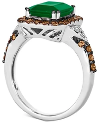 Le Vian Couture Costa Smeralda Emeralds (2-3/8 ct. t.w.), Chocolate Diamonds (5/8 ct. t.w.) & Nude Diamonds (1/10 ct. t.w.) Square Halo Ring in Platin