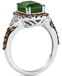 Le Vian Couture Hunters Green Tourmaline (2-1/4 ct. t.w.), Chocolate Diamonds (5/8 ct. t.w.) & Nude Diamonds (1/5 ct. t.w.) Square Halo Ring in Platin