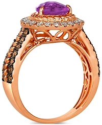 Le Vian Grape Amethyst (1-5/8 ct. t.w.), Chocolate Diamonds (1/2 ct. t.w.) & Nude Diamonds (1/2 ct. t.w.) Pear-Shape Ring in 14k Rose Gold