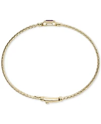 Garnet & White Topaz (1/5 ct. t.w.) Woven Bangle Bracelet 14k Gold-Plated Sterling Silver (Also Citrine, Swiss Blue Topaz, Morganite, Amethyst,
