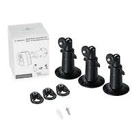Wasserstein Metal Wall Mount for Blink Outdoor, XT2 Outdoor & Indoor Camera - Adjustable Indoor/Outdoor Security Metal Wall Mount (3 Pack, Black)