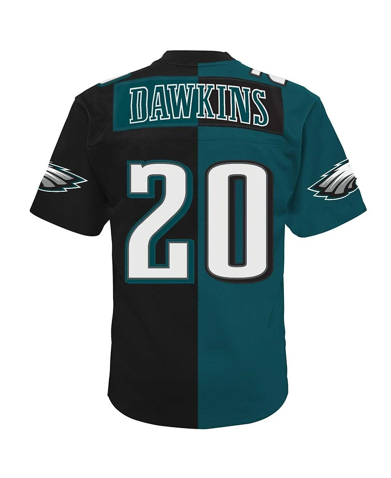 Men's Mitchell & Ness Brian Dawkins Midnight Green and Black Philadelphia Eagles 2004 Split Legacy Replica Jersey