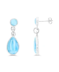 Macy's Larimar Dangling Earrings in Sterling Silver