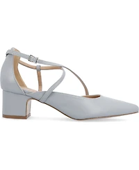 Journee Collection Women's Galvinn Crisscross Pointed Toe Pumps