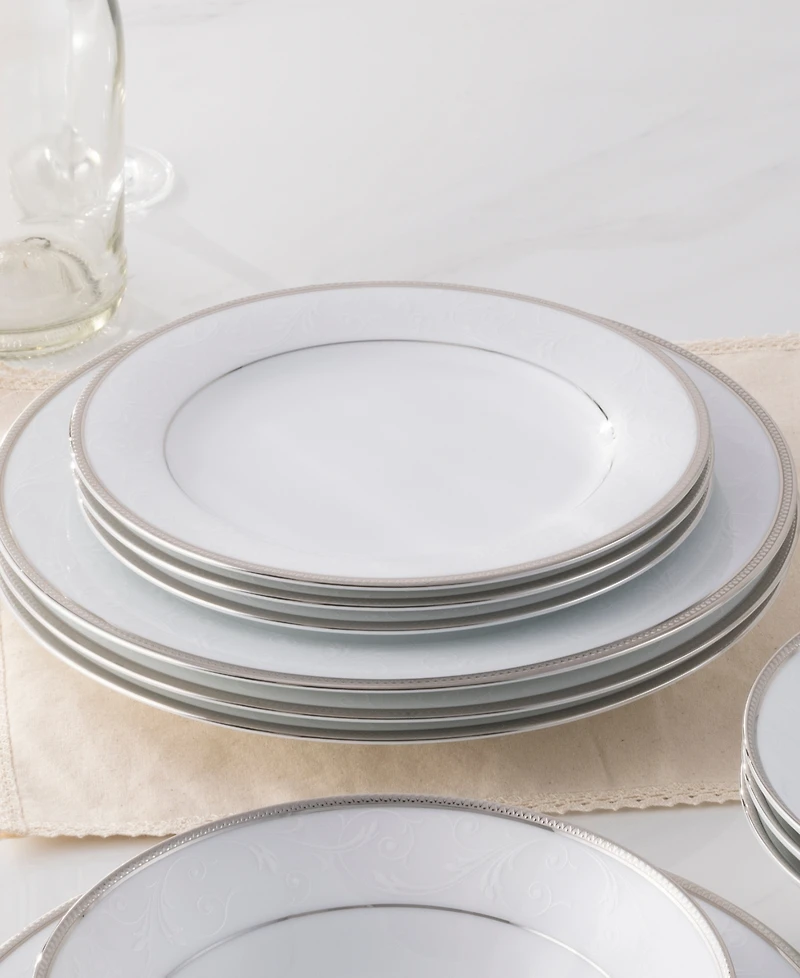 Noritake Regina Platinum Set of 4 Salad Plates, Service For 4