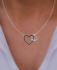 Macy's Spinel Interlocking Heart Necklace (1/2 ct. t.w.) in Sterling Silver