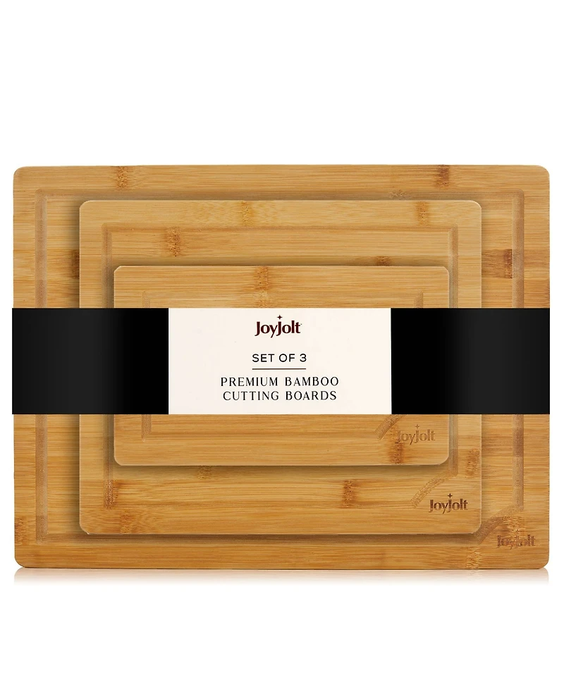 JoyJolt Bamboo 3 Piece Cutting Board Set