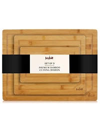 JoyJolt Bamboo 3 Piece Cutting Board Set