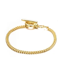 Ra 14K Gold Plated Cubic Zirconia Chain Bracelet