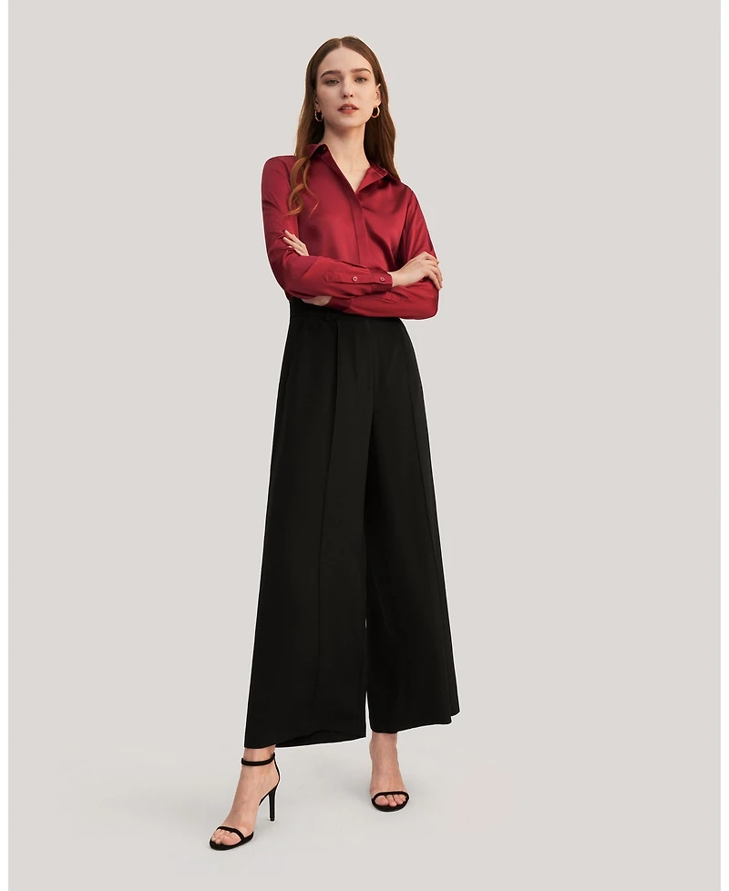 Lilysilk Women's Basic Concealed Placket Silk Shirt