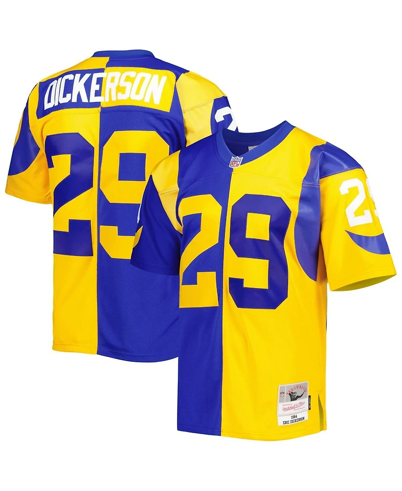 Men's Mitchell & Ness Eric Dickerson Royal, Gold Los Angeles Rams 1984 Split Legacy Replica Jersey