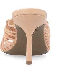 Journee Collection Women's Saskia Caged Strappy Stilletto Dress Sandals
