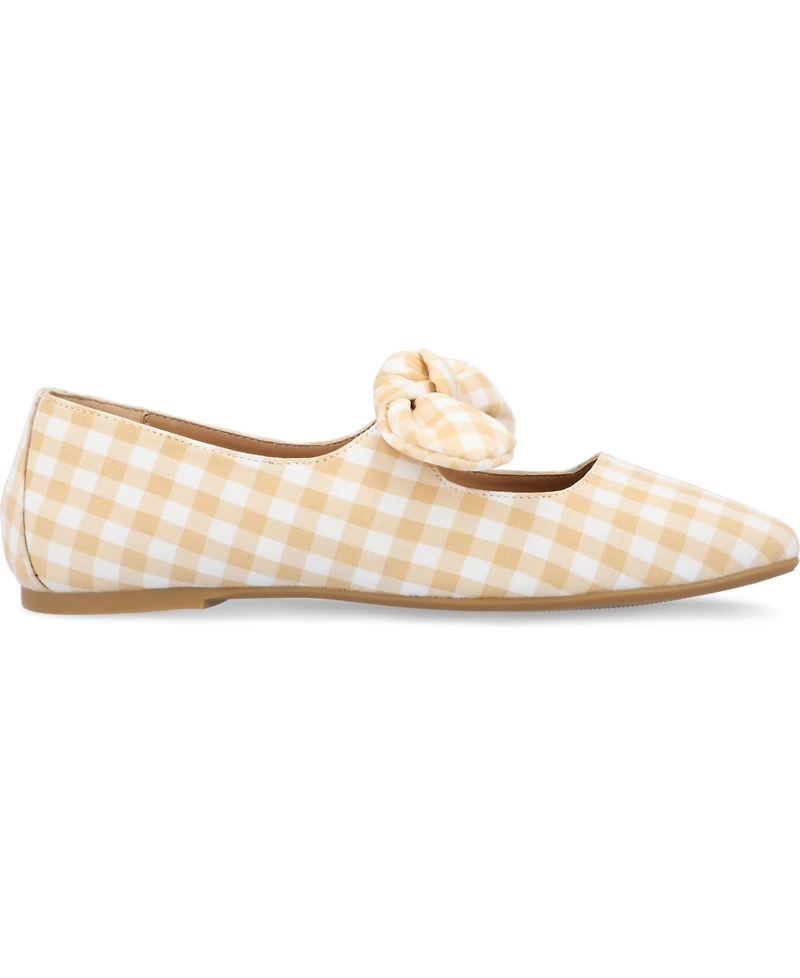 Journee Collection Women's Seralinn Bow Square Toe Flats