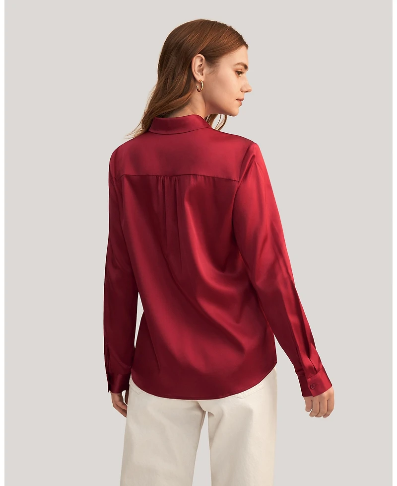 Lilysilk Women's Long Sleeves Collared Silk Blouse