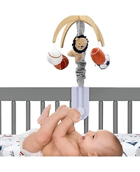 Lambs & Ivy Hall of Fame Lion/Sports Balls Musical Baby Crib Mobile Soother Toy