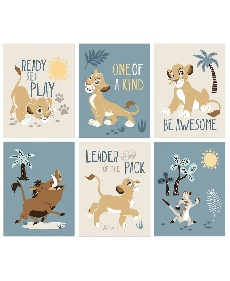 Lambs & Ivy Disney Baby Lion King Unframed Wall Art - Simba/Timon/Pumba