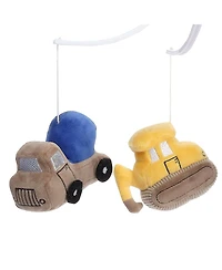 Bedtime Originals Construction Zone Musical Baby Crib Mobile Soother Toy- Trucks