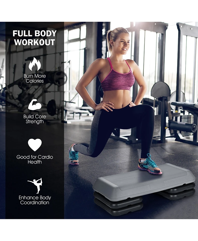 1pcs 29'' Adjustable Workout Fitness Aerobic Stepper Exercise Platform