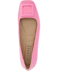 Journee Collection Women's Zimia Buckle Square Toe Ballet Flats