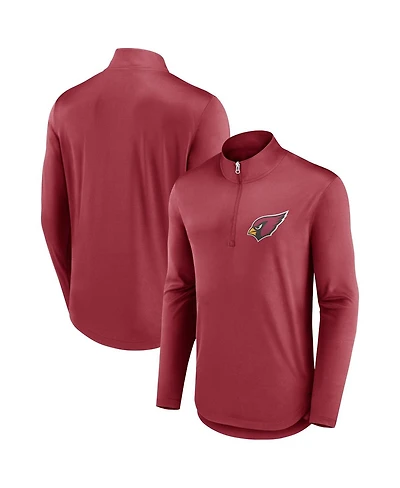 Men's Fanatics Cardinal Arizona Cardinals Tough Minded Quarter-Zip Top