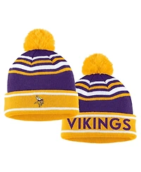 Women's Wear by Erin Andrews Purple Minnesota Vikings Colorblock Cuffed Knit Hat with Pom and Scarf Set