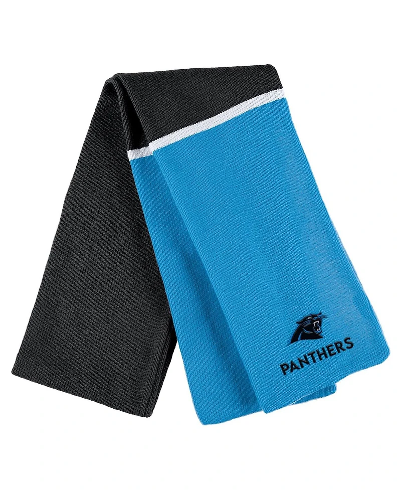Women's Wear by Erin Andrews Blue Carolina Panthers Colorblock Cuffed Knit Hat with Pom and Scarf Set