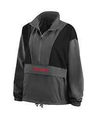 Women's Wear by Erin Andrews Charcoal Atlanta Braves Packable Half-Zip Jacket